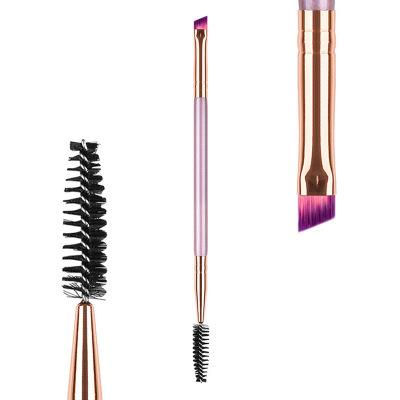 China Wholesale Double Head Flat Brush Flat Brush Eyebrow Makeup Tool Oblique Main Spiral Brush Single Head Cosmetic Makeup Brush For Women Artist for sale