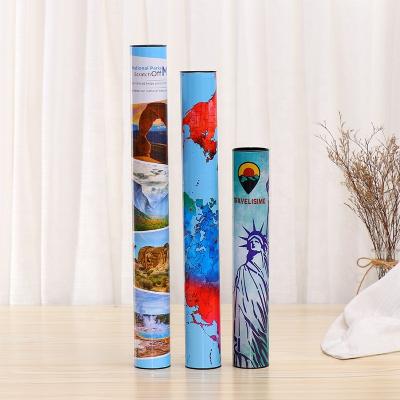 China Beautiful Design Recyclable Custom Brown Kraft Round Cylinder Small Gift Box Recycle Craft Paper Tube for sale