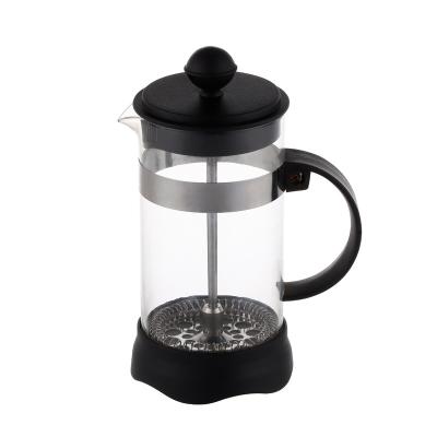 China WITH LID 350ml French Press Glass Decanter With Plastic Frame Coffee Pot for sale