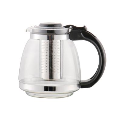 China 1500ml Sustainable Brewing Teapot Glass Boiling Teapot Head Office Thickened Heat Resistant High Temperature With Filter Kettle Teapot for sale