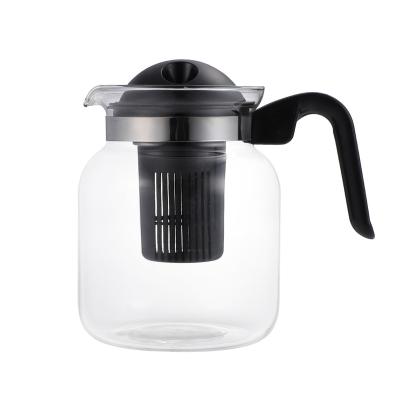 China Sustainable Best Selling Glass Teapot Brewing Teapot 1500ml Large Capacity Household Kettle Filtered Flower Tea Pot Heat Resistant Pot for sale