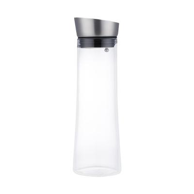 China Sustainable 1000ML capacity cooler cold water jug heat resistant glass clear high borosilicate glass coffee pot for sale