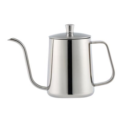 China Sustainable Stainless steel hand flush pot household long-mouth drip coffee pot with hanging ears for sale