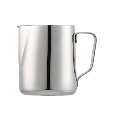 China Sustainable Steel Milk Pot Coffee Foam Cup Pitcher with Creamer Pitcher Pull Flower Cup 350/600ml for sale