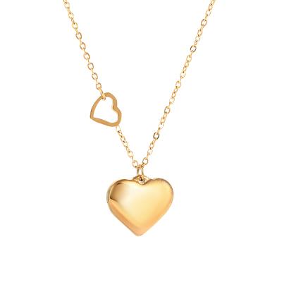 China Romantic Non-fading 316L Stainless Steel Ladies Necklace 18K Gold Plated Fashion Love Necklace for sale