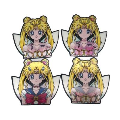 China Waterproof 3d Flip Effect Sailor Moon PET Anime Changing Flip Lenticular Sticker 3D Anime Stickers Lenticular Motion for sale