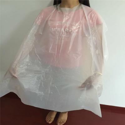 China Haircutting hair dyeing disposable colorful cpe barber cape for babaer shop for sale