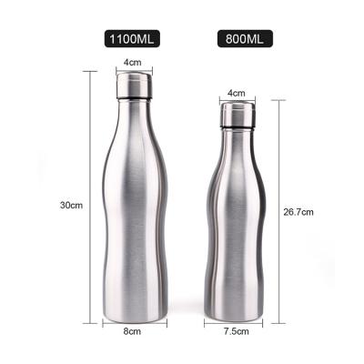 China Sustainable Double Wall Thermal Vacuum Flask Insulated Outdoor Sports Drink 800ml 1100ml Cola Shaped Stainless Steel Water Bottles for sale