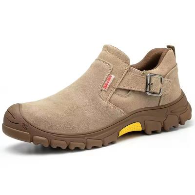 China OEM/ODM Hot Selling Leather Welder Work Boot No Lace Steel Toe Safety Shoes For Men Industrial Wholesale for sale