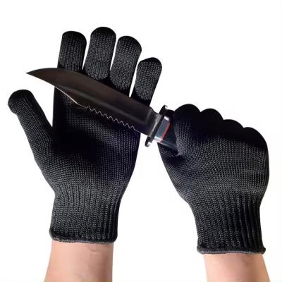 China Mehrzweckschutz Ein Edelstahldraht Schnittschutzhandschuhe Stufe 5 Schwarze Arbeitsschutzhandschuhe zu verkaufen