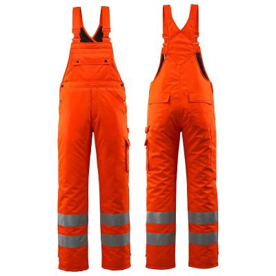 China Multiple Pockets Function Bib Pants Overalls Man Orange Pants Trousers Mechanic Overall for sale