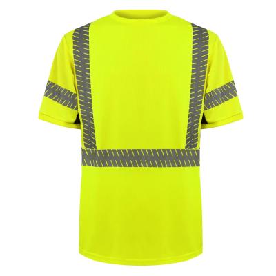 China New Arrival Summer Breathable Cool Safety Shirt Construction Shirt Quickly Dry Fluorescent Color Safety T Shirt for sale