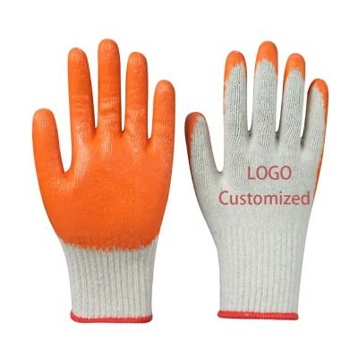 China Wholesale Price Cotton Latex Coated Glove Industrial Hand Protective Work Safety Gloves for Construction for sale