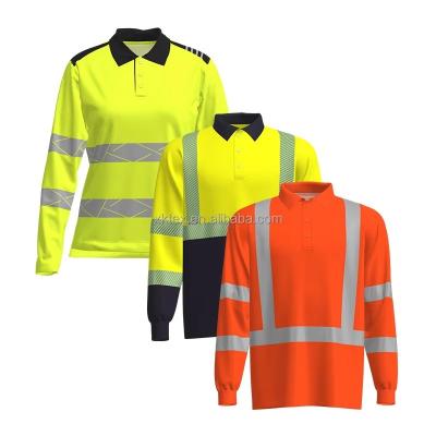 China Customize Various Styles OEM ANSI High Visibility Polyester Breathable Long Sleeve Work Safety Shirt for sale