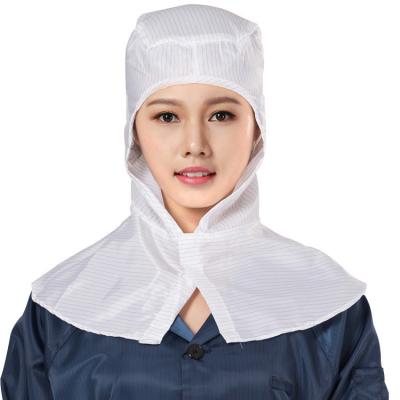 Chine Lint Free Stripe Polyester Fiber Electronic Factory ESD Work Hoods Cleanroom ESD Shawl Cap à vendre