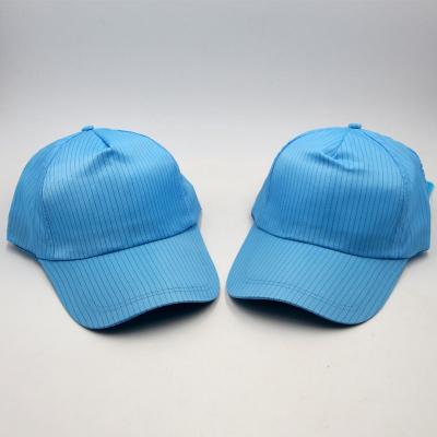 China Antistatic Cleanroom Polyester Workshop Cap ESD Work Snapback Cap with Adjustable Buckle for sale