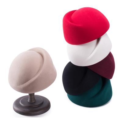 China Women Beret Wool Felt Winter Tambourine Casual Cocktail Wedding Hostess Millinery Hat Base Felt Hats for sale