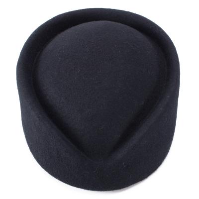 China Female Felt Hats Etiquette Cap Plain Hostess Fascinator Women Casual Pill Box Woolen Hats Lady Formal Hat Women Beret Hat for sale