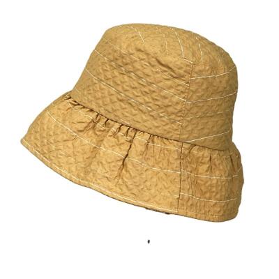 China Wholesale Bulk Custom Sun Protectors Fashion Logo2022 Buccket Hats For Women Girl Stripped Sun Hat Foldable Adjustable for sale