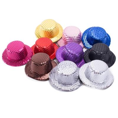 China Plush SEQUIN Mini Top HATS Open Making Fascinator Clips 10 Color For Choosing for sale