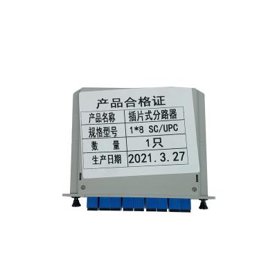 China FTTX 1*8 Splitter SC/UPC APC Fiber Optic PLC Splitter Box With Insert Type for sale