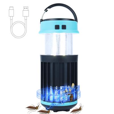 China New ABS Multifunctional Portable USB LED Camping Lantern Lamp Mosquito Killer Solar Powered Rechargeable Lamp for sale