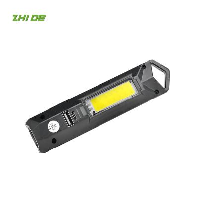 China Super Bright USB Lithium Battery Backup LED Micro Work Camping Rechargeable Built-in Flashlight with COB Side Lamp Power Bank for sale