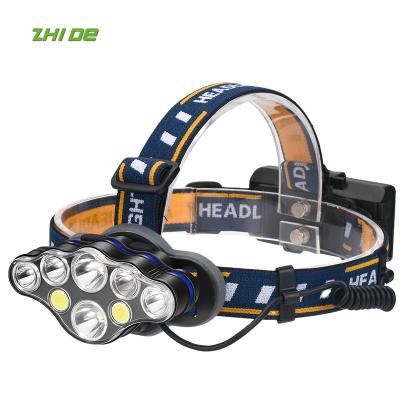 China New T6 XPE COB LED USB 18650 Lithium Battery Corner Fit Rechargeable Integrated Headlight Camping Head Light for sale