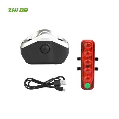 China ABS new built in lithium battery COB bicycle headlight front SMD rear light rechargeable bicycle suit for sale