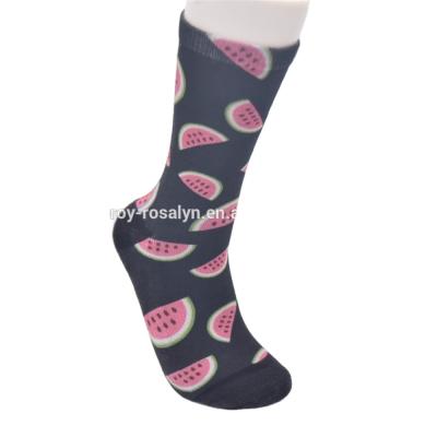 China Antibacterial upper fabrication printing high performance socks with custom watermelon design for sale