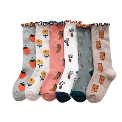 China Custom Loose Cute Happy Kids Organic Funny QUICK DRY Cartoon Cotton Long Knee Highs Cotton Logo Socks Wholesale for sale