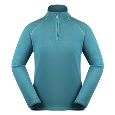 China QUICK DRY good quality simple thermal outwear long sleeve POLARTEC POWER STRETCH warm zipper fabricc for men for sale