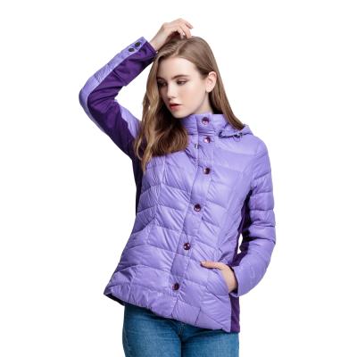 China Fashionable high color quality durable water repellent of classic breathable down hooded jacket for sale