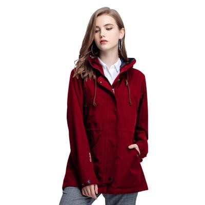 China Best Selling Cheap Simple Functional Waterproof Ruffle Long Women's Jackets And Coats Fashion Waterproof Jacket Gore-Tex 2L for sale