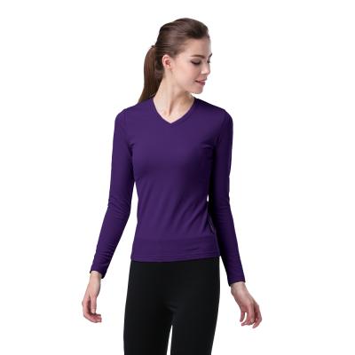 China POLARTEC low price QUICK DRY hot V neckline factory direct sale long sleeve T-shirt women for sale