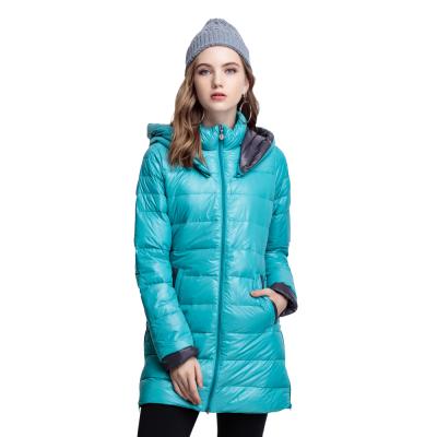 China Good quality hot sale women's fashionable fashionable ultralight hooded down long coat for sale