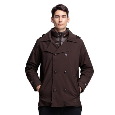 China high quality low price Anti-wrinkle men's casacas 2 in 1 Gore-Tex 2L waterproof plus goose down jacket gentleman business formal outdoor coats for sale