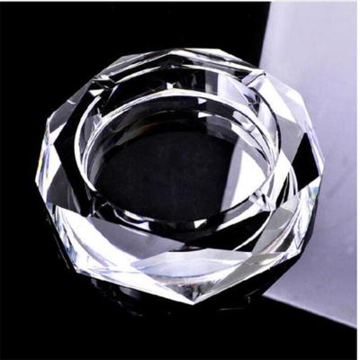 China China Custom Printed Glass Pocket Custom K9 Logo Crystal Cigarettes Cigars Octagon Large Coating Crystal Ashtray for sale