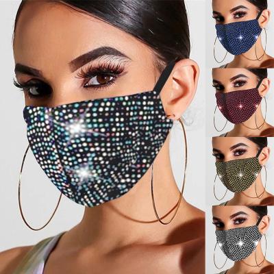 China Halloween Style Fashion Rubber Band Masking Luxury Rhinestone Bling Jewelry Crystal Decorative Masked Dancer Party Mask For Women for sale