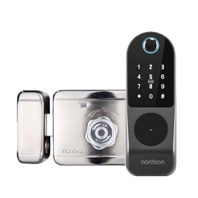 China Biometric Keyless Keyless Smart Rim Lock Electric Door Lock Digital Password Door Wifi Tuya APP Fingerprint Lock Electronic Control lcok < =100 for sale