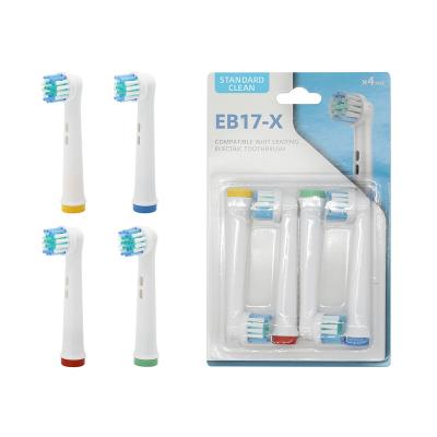 China Replacement Foldable Oral Head Holder Electric Toothbrush Oral Care Brush Heads 1 Set 4 Pcs Tips EB17-X for sale