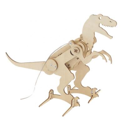 China DIY 3D DIY Project Assembly Puzzled Wooden T-REX Dinosaur Toys Science Education for sale