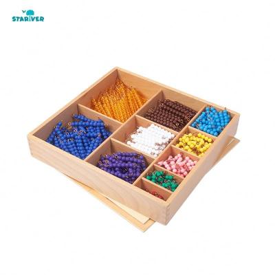 China Beech wood wooden montessori set math teaching aids for early childhood Decanomial bead Decanomial bead with box for sale