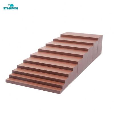 China Improve Child's Ability Teaching Education Wooden Montessori Ju Manual Wooden Learning Toys Brown Stairs for sale