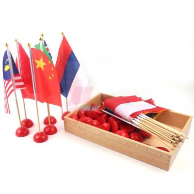 China Montessori Wooden Equipment Groups Flag World Educational Kids Toys montessori for AMS and AMI for sale