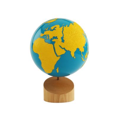 China Montessori Wooden Kids Educational Wooden Toy Sandpaper Globe-Land and Water for sale