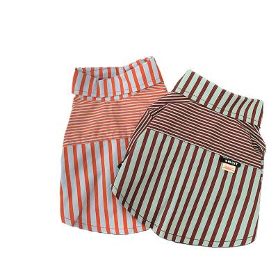 China Stocked Design Spring Autumn Cool Striped Dog Shirt Leisure Dog Clothes for sale