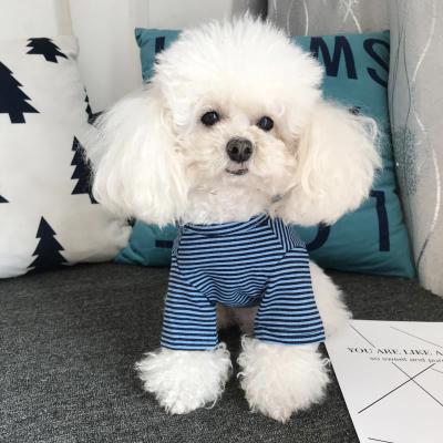 China Sustainable Ready To Boat Spring Classic Striped Pet Apparel Clothes Pet Costume Cotton Apparel Dog T-Shirt for sale