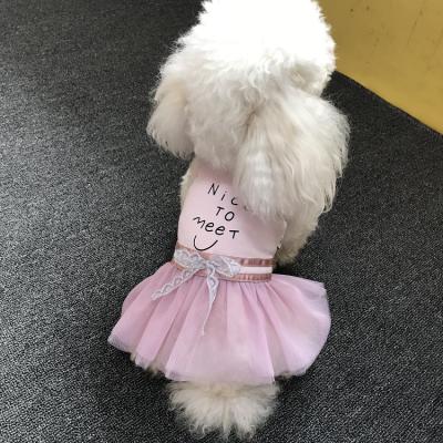 China Sustainable Sweet Lace Bow Dress Princess Dress For Summer Dog Pet Clothes for sale