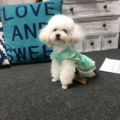 China OEM Pet Products Cotton Dot Lace Dog Clothes Pet Clothes Soft Viable Fast Shipping Summer Dog Dress Puppy Dress for sale